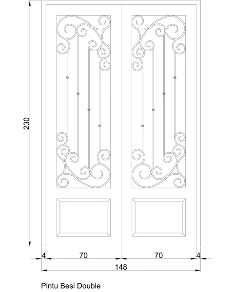 Pintu besi tempa Pintu Besi Tempa Double 6 2