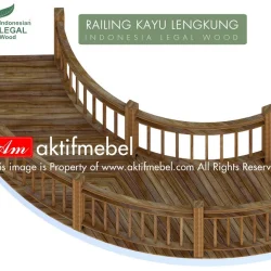Railing Tangga Kayu Lengkung oleh AKTIFMEBEL